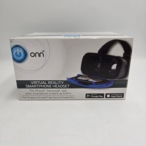 ONN Virtual Reality VR Smartphone Headset for Apple / Android Blue New Open Box